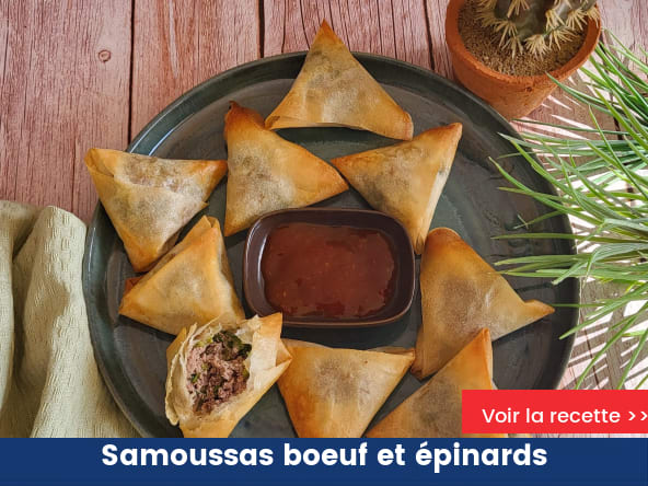 Samoussas boeuf et épinards